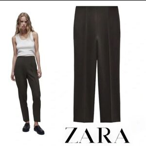 Zara straight‎ black dress pants side zipper M
